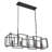 5 - Light Black Industrial Linear Chandelier, Geometric Open Frame Kitchen Island Chandelier