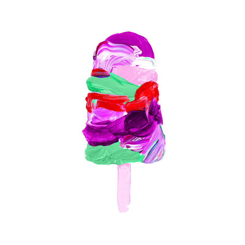 Popsicule - peinture sur toile tendue, H 16 po x l 12 po