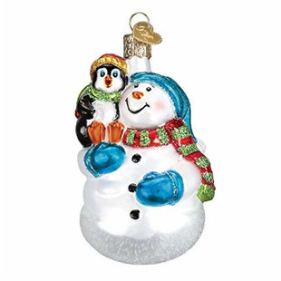 Old World Christmas Mini Snowman - One Glass Ornament 2.0 Inches