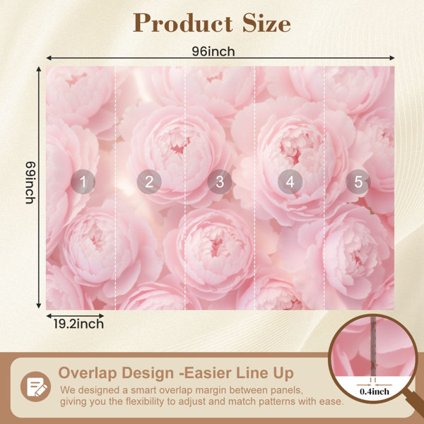 Red Barrel Studio Peel and Stick Wallpaper Pink Peony Blossoms Soft ...