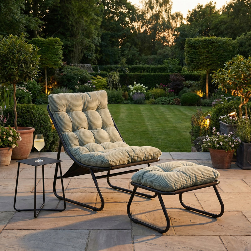 Fauteuil inclinable avec repose-pieds Sling, Vert clair