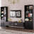 Bookcase 6 Tiers Set of 2 with Doors Sturdy and Easy Assembly for Home Office-113227367