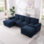 Canapé modulaire rembourré en velours côtelé 4 places avec 4 repose-pieds-125427992
