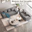 Petit canapé moderne avec causeuse, canapé hybride dans une boîte, aucun assemblage requis, canapé-lit avec 2 coussins, lin résistant aux égratignures, petit canapé pour petit espace, salon, chambre à coucher-1375845693-1375845827-1375845694