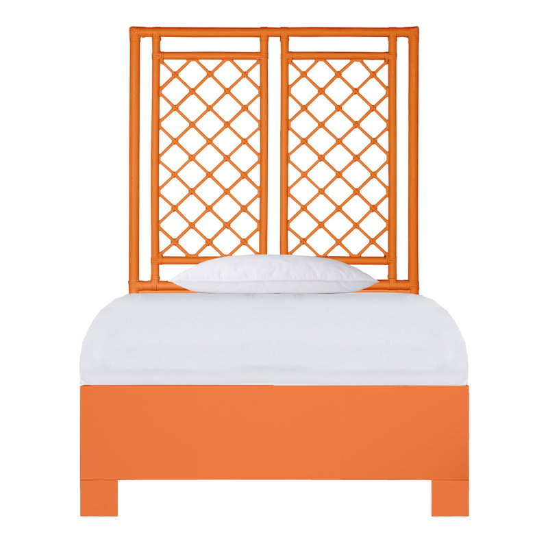 Lit standard à profil bas X & Diamond, Très grand simple, Orange citron