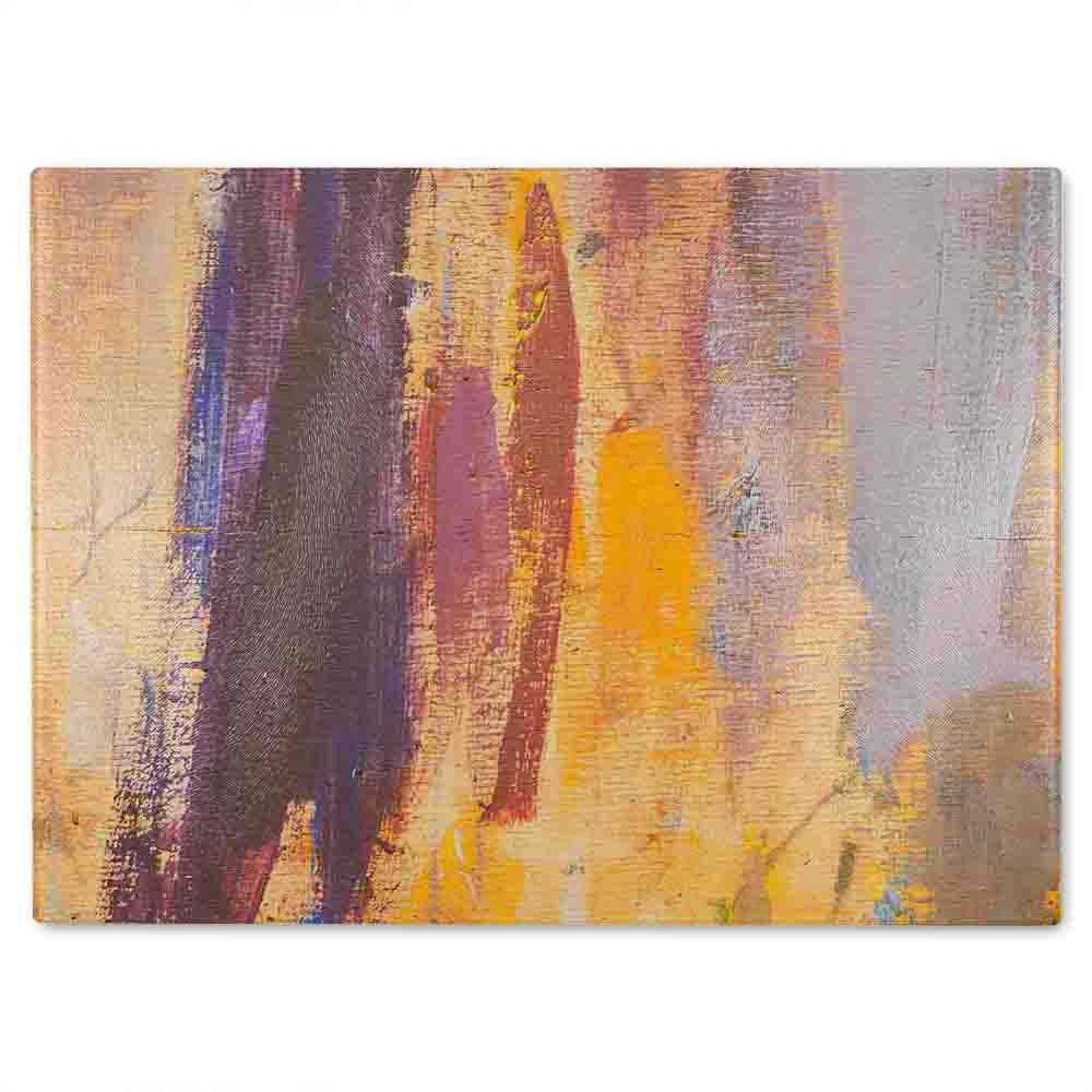 Abstract Grunged Paint Glass Chopping Board