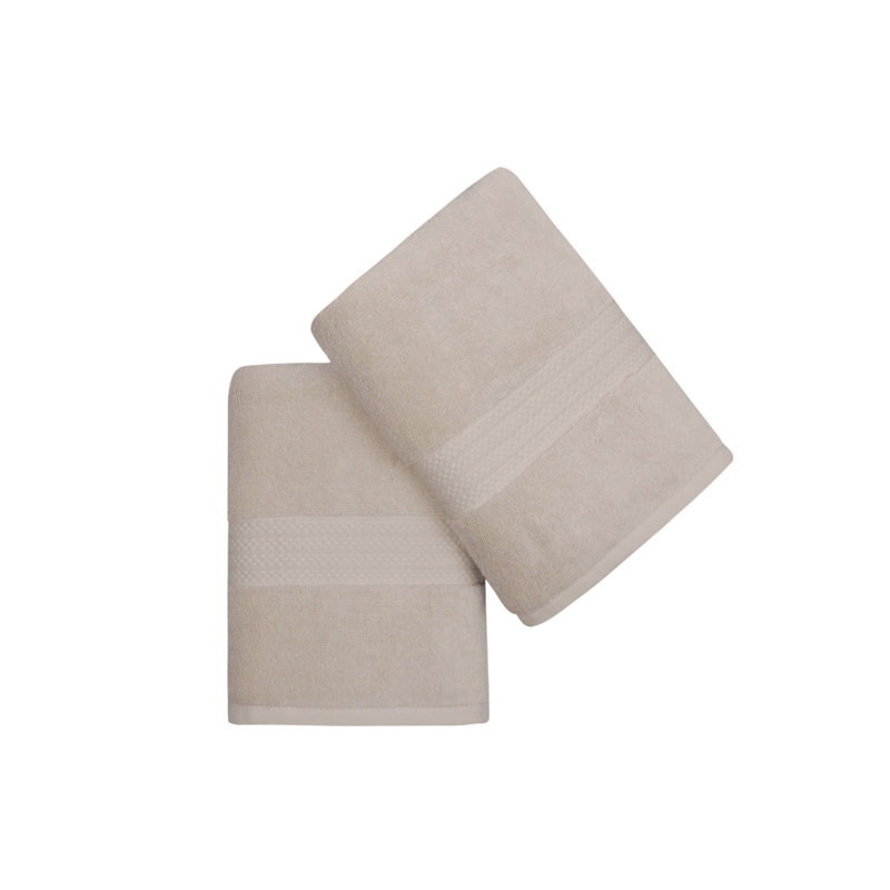 Ensemble de serviettes 100% coton 2 pièces Humera, Brun clair