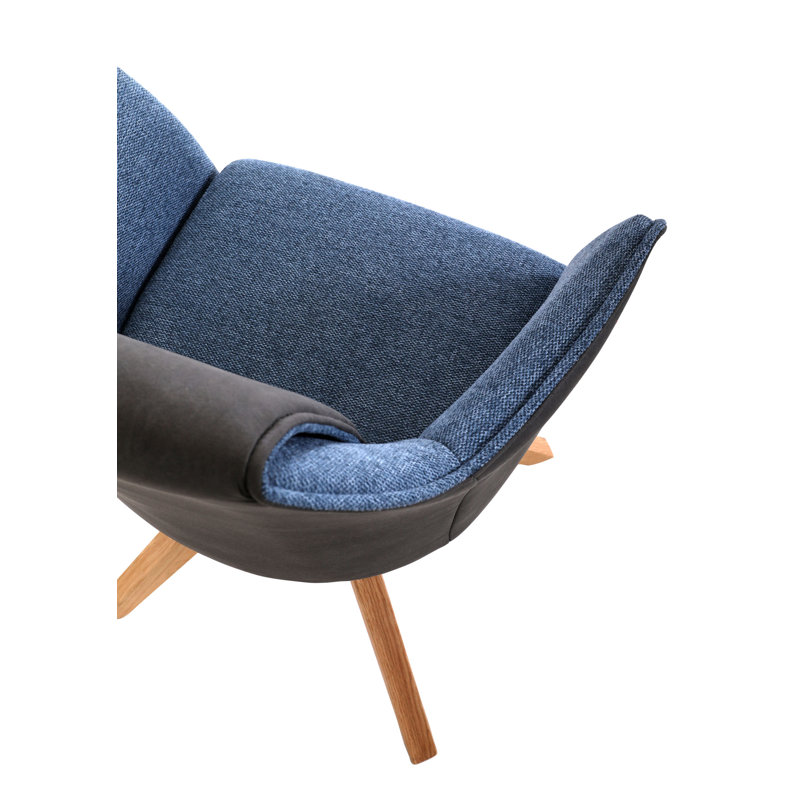 Tulare Upholstered Swivel Accent Chair, Blue
