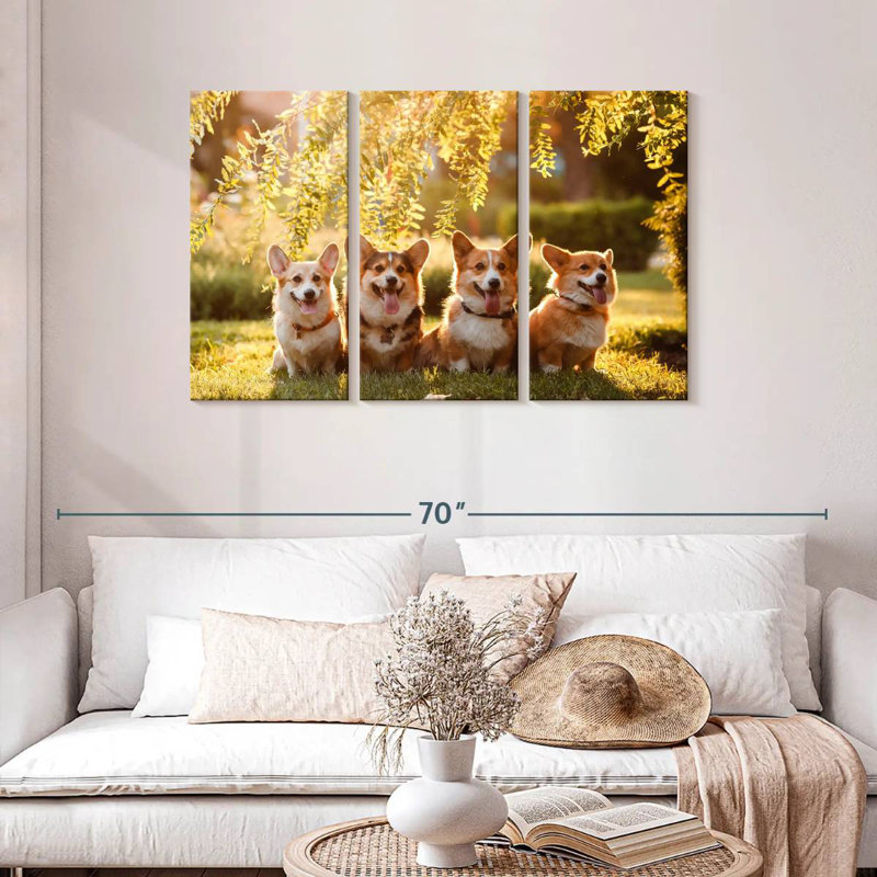 Portrait de famille Brampt Corgi, H 28 po x l 45 po