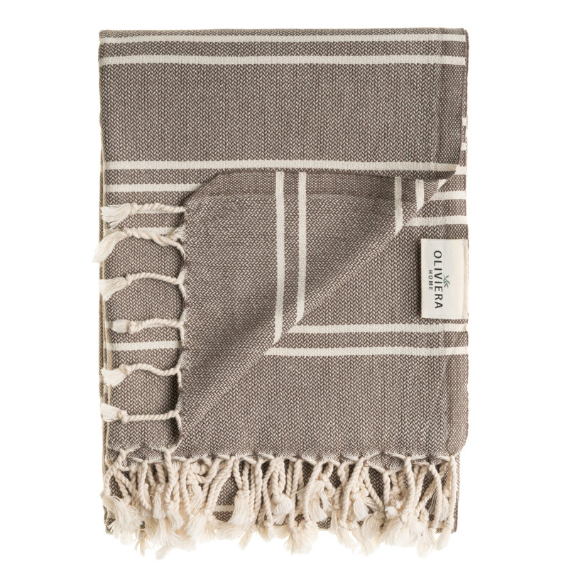 Ensemble de 4 serviettes en coton Essential, Brun taupe