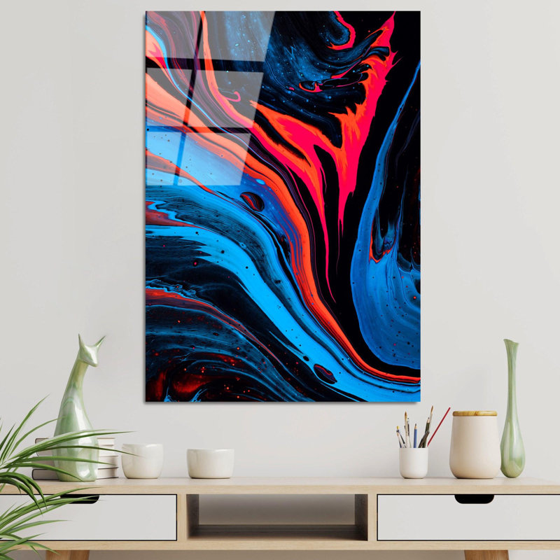 Superbe peinture murale en verre trempé 27,6 po x 39,4 po | 100% verre trempé, épaisseur: 0,16 pouce | Décoration élégante pour le salon ou le bureau, durable et facile à nettoyer, idée de cadeau parfaite