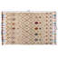 Tapis beige / rouge / vert en laine touffeté à la main
