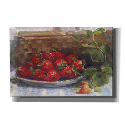 «Aamyah Plate Of Strawberries On Canvas» par Carol Rowan, reproduction