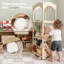 Organisateur de rangement de jouets en bois - Base arquée avec barres amovibles et roues verrouillables