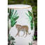 Tabouret de jardin en céramique à motif jungle