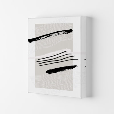 Abstracts Pennellate Linee Grey White Black 2 by Planeta444 - Print