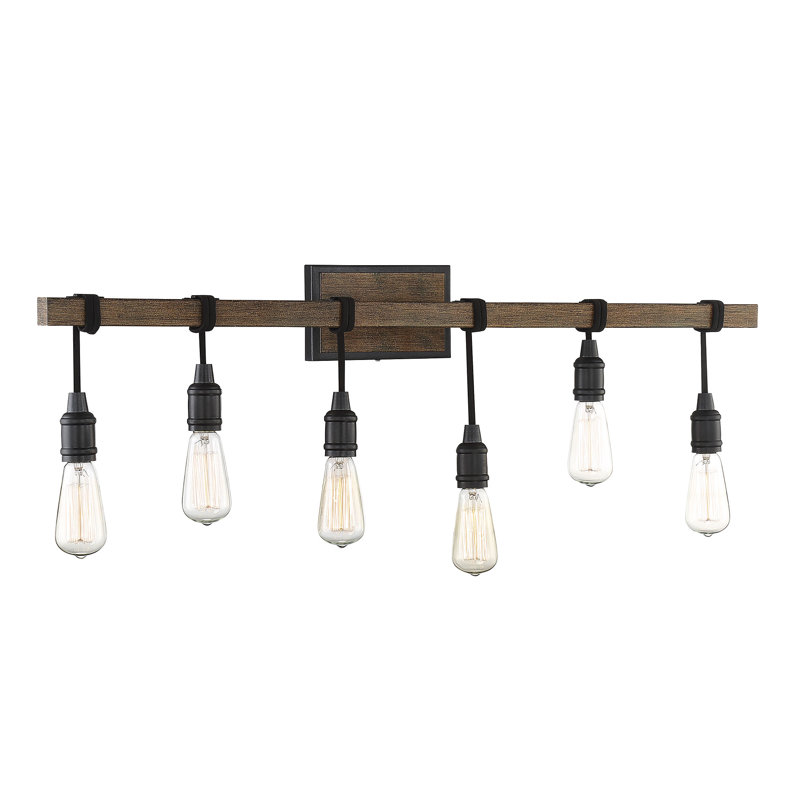 Eleesia 6-Light Dimmable Bronze/Brown Vanity Light, 6 Lights, 10.25" H x 39" W x 39" D