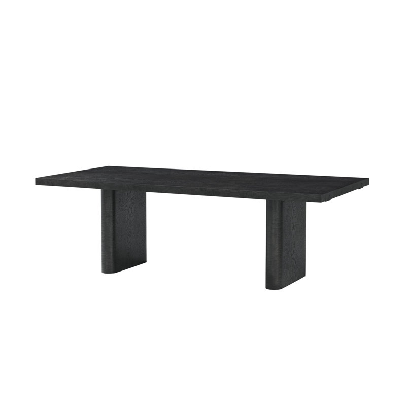 Kesden Solid Wood Dining Table, Silent Black