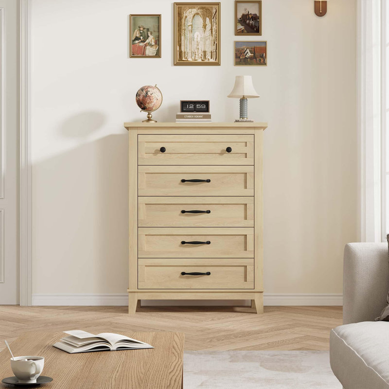 5 Dresser for Bedroom, 41.3 in Tall Vertical Drawer Dresser with Large Storage, Freestanding Wooden Closet Chest for Bedroom, Living Room