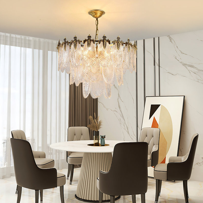 Luminaire suspendu luxueux moderne en cristal de luxe avec or 24 po