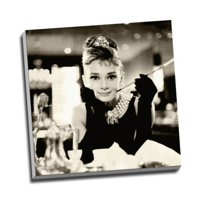 Audrey Hepburn Sepia - Wrapped Canvas Art Prints