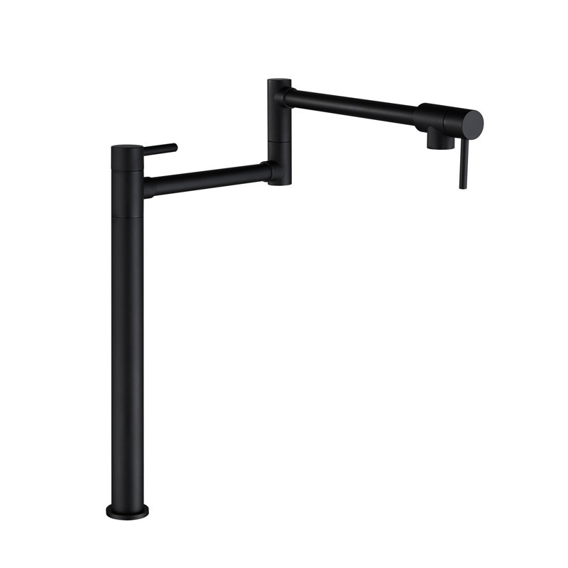 Pot Filler Faucet With Extension - 360 Rotation & Foldable, Brushed Nickel Style, Brass Made, Double Handles For Smooth Water Management And Quality, Flow
