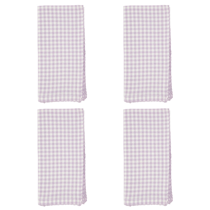 Anij 100% Cotton Geometric Napkin, Purple