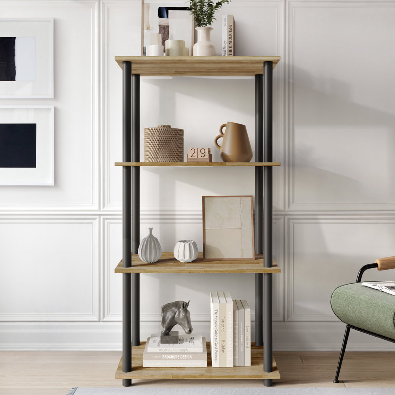 Easy Twist Assembly 4-Tier Multipurpose Shelf In Natural Oak, Natural Oak
