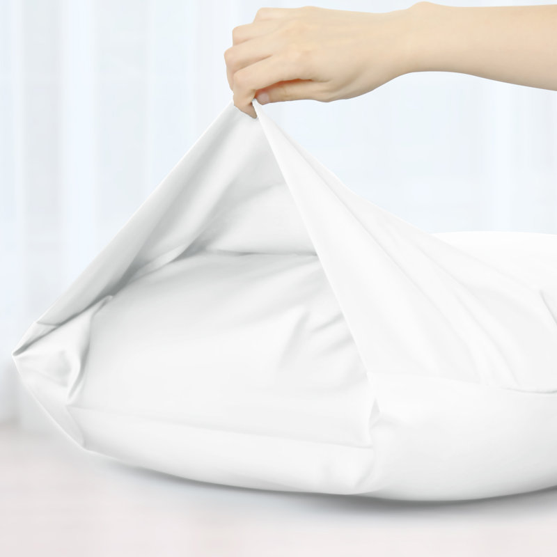 100% Cotton Sateen Pillowcase Envelope Pillowcases Set, Queen Pillowcase, White