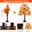 2 Pack 24 Inch Prelit Fall Maple Tree Thanksgiving Decorations With 48 LED Lights