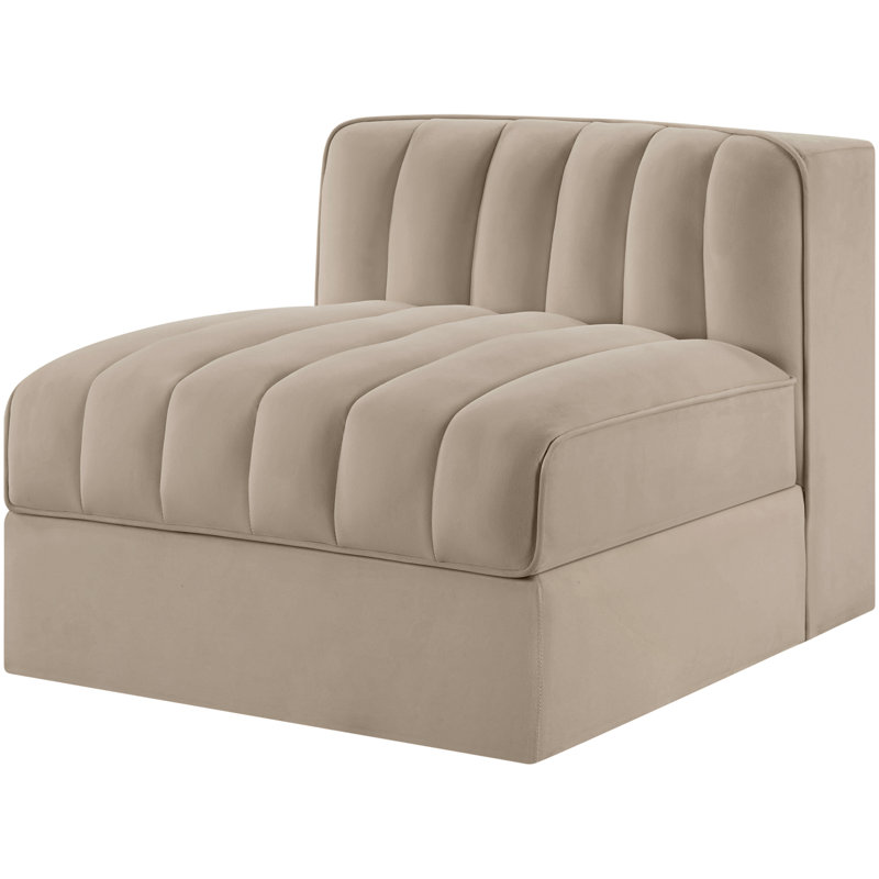 Chaise sans accoudoirs en tissu Rummi Performance, Beige