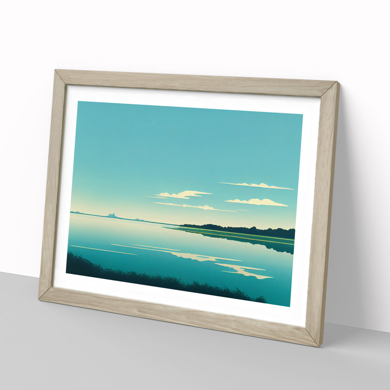 View of the Lake - Framed Print, 46cm H x 64cm W x 2cm D, Oak