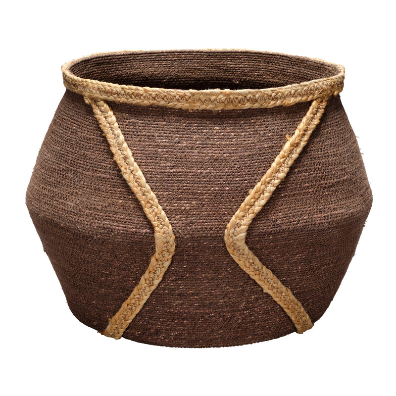 Panier en jonc de mer Python, brun