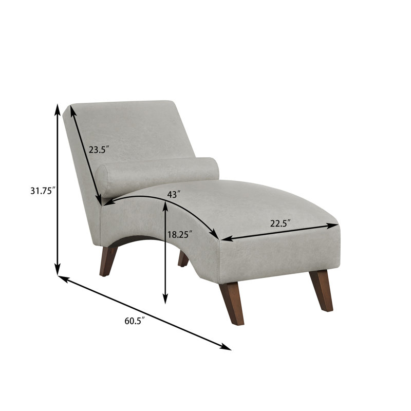Chaise longue rembourrée, Gray