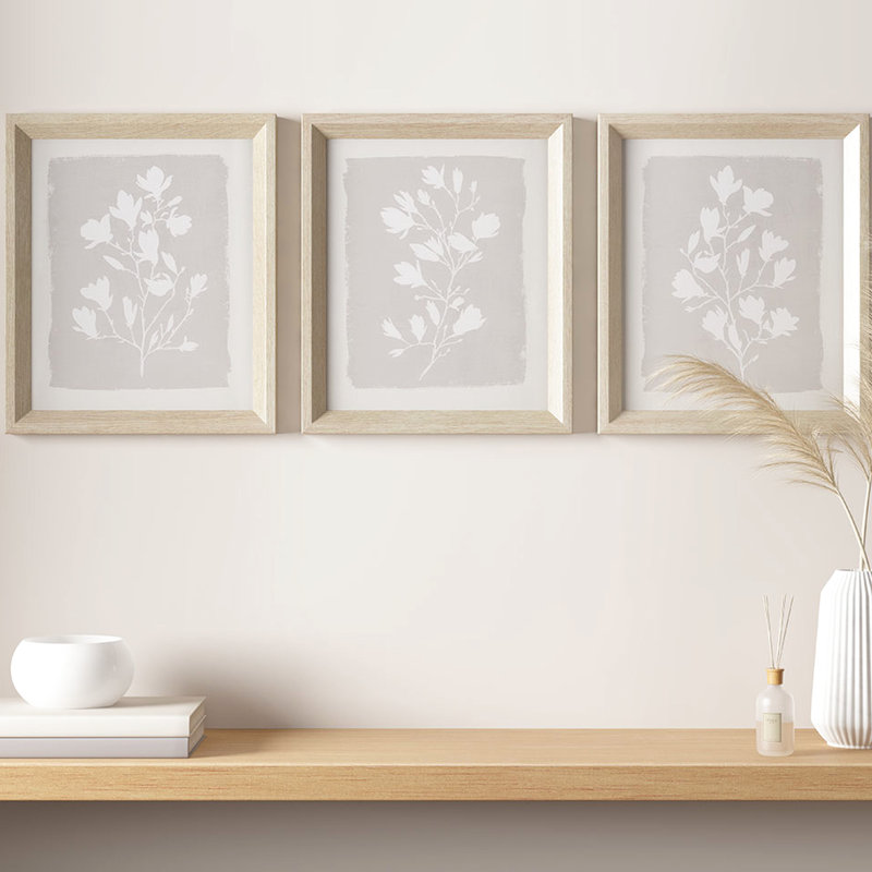 Fair Florets Decor - 3 cadres muraux en verre