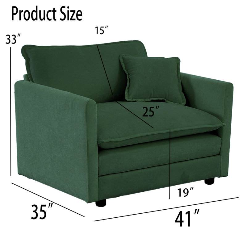 Mahbubur Upholstered 111.5'' Sofa, Green Chenille