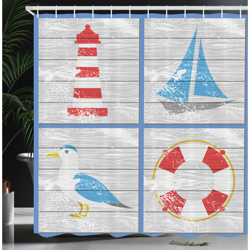Shower Curtain with Hooks Included, 84"H x 69"W