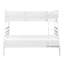 Lit superposé simple au-dessus d'un lit double avec finition blanche, structure en bois massif, garde-corps sécurisés, apparence élégante, fabrication robuste, pour l'escalade-1012224138-1012224141