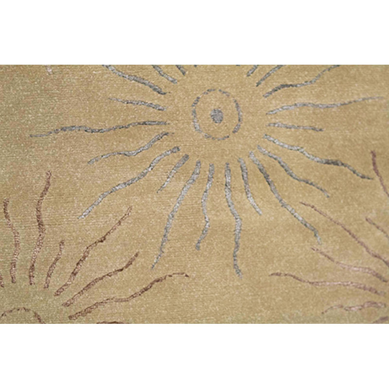 Wool Geometric Area Rug in Beige