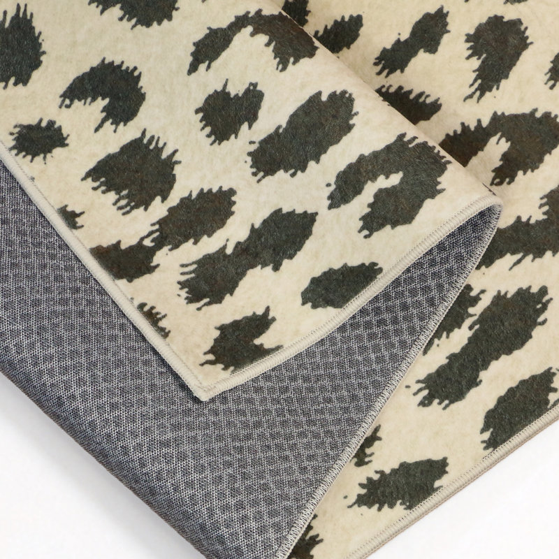 Tapis d'intérieur léopard / sable Savann, Noir / Beige, Rectangle 9 pi x 12 pi
