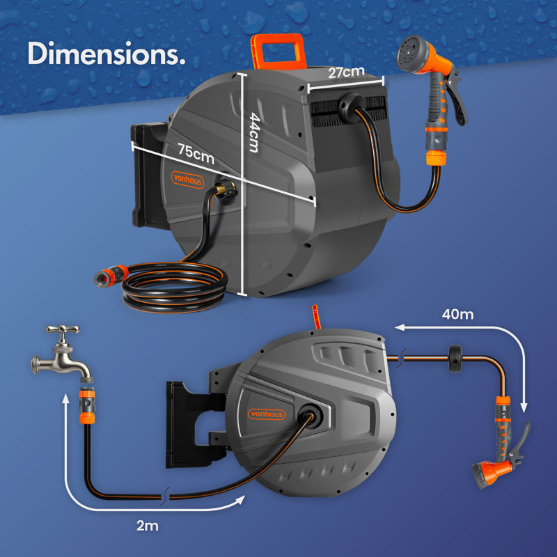 Plastic Wall Hose Reel, 40 m