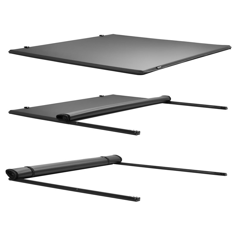 Tri-Fold Truck Bed Tonneau Cover, Compatible With 1999-2024 Ford F-250 F-350 Super Duty, Styleside 6.75' (81", 82") Bed, Fit 6.7' X 5.4'/6.8' X 5.6' Inside Bed, 400 Lbs Load Capacity, Black