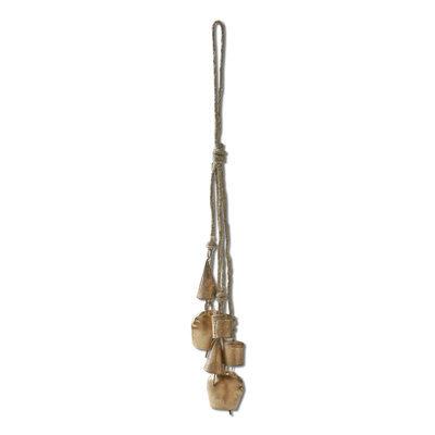 Antq Bell & Jute Rope Cluster
