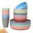 18-Piece Set Of Unbreakable Reusable Plates, Cups And Bowls In Assorted Colours