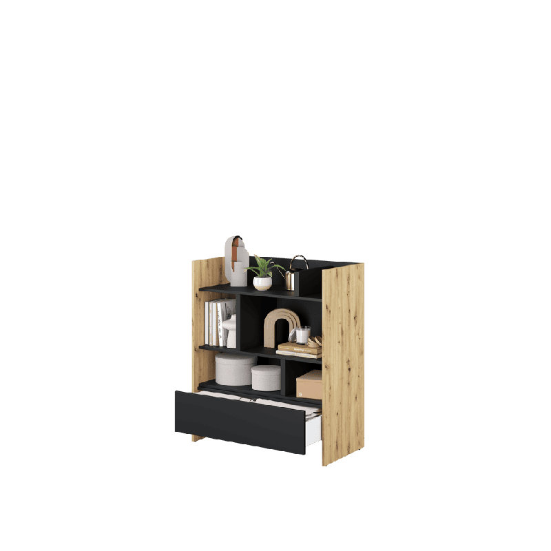 Moxen 108cm H x 92cm W Standard Bookcase, Oak