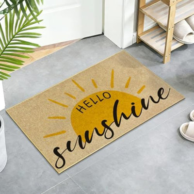 Paillasson Hello Sunshine Paillasson Boho Sun Tapis d'entrée Paillasson intérieur / extérieur / intérieur / extérieur / intérieur / extérieur antidérapant