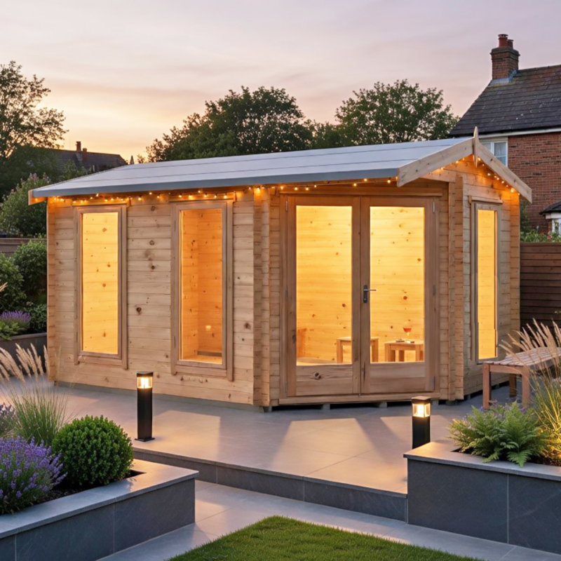 Lambridge 10 x 14 ft 28 mm Corner Log Cabin