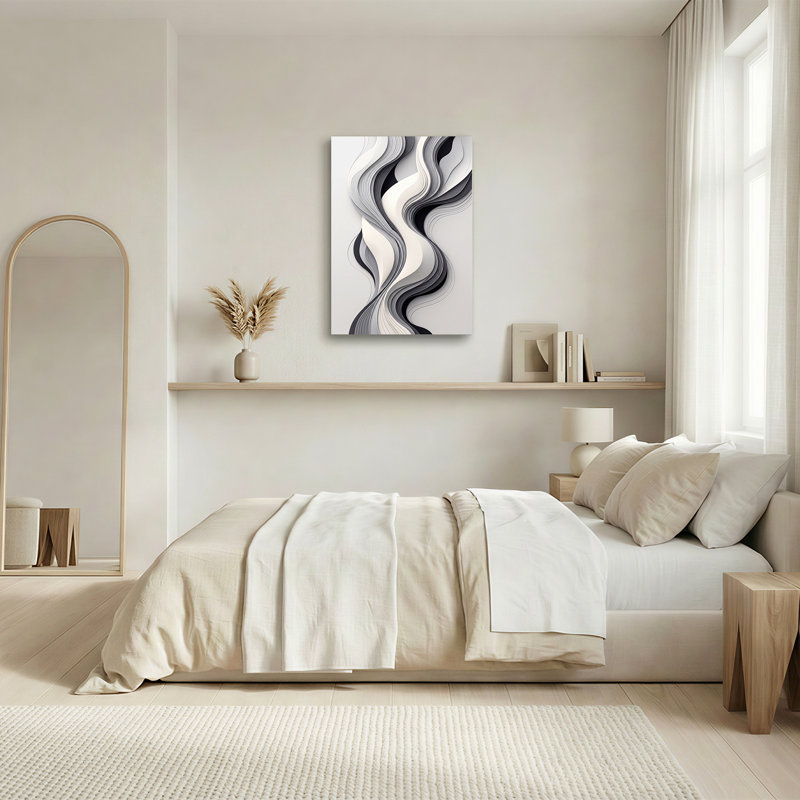 Art mural sur toile noir et blanc, H 18 po x l 12 po