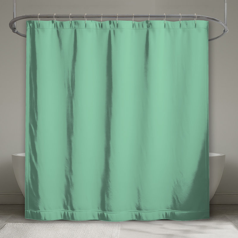 Rideau de douche uni vert menthe très long, 70 po L x 93 po H