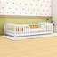 Lit de plancher moderne en bois avec garde-corps-129048049-129048048